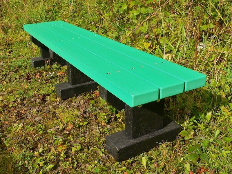 Recycled Plastic Bench  3 Seater Junior Multicoloured Tees Park Bench