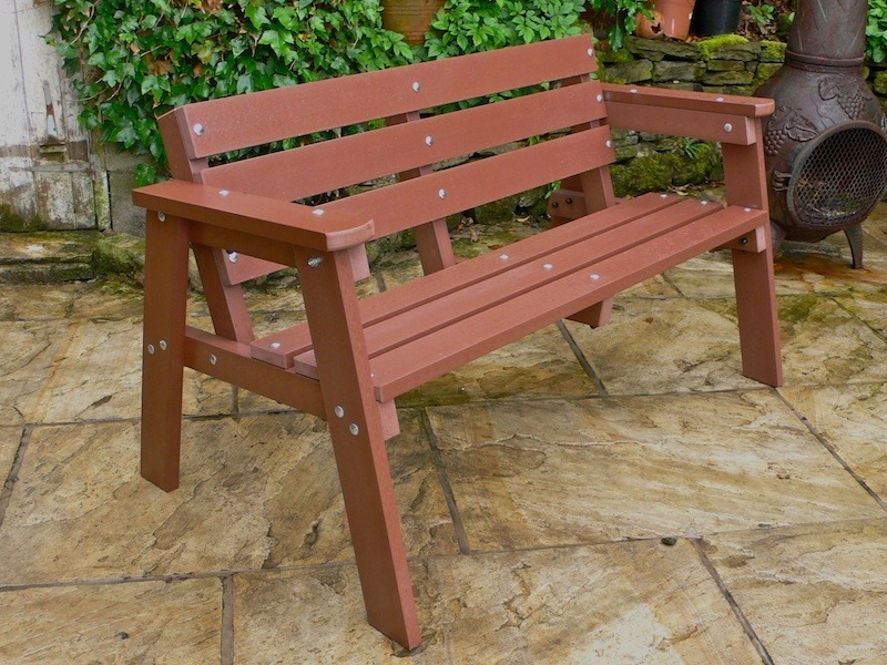 Recycled Plastic 3 Seater Garden Bench  Thames